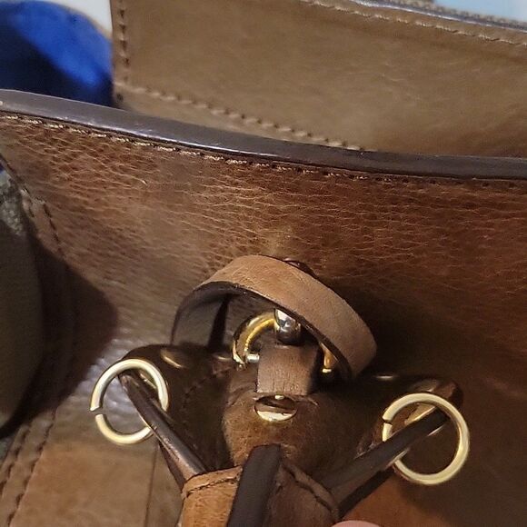 Emilio Pucci City Marquise Bag Studded Handle Leather and Canvas Handbag Satchel - Picture 14 of 17